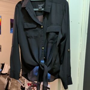 Black Button-Up Men's Shirt